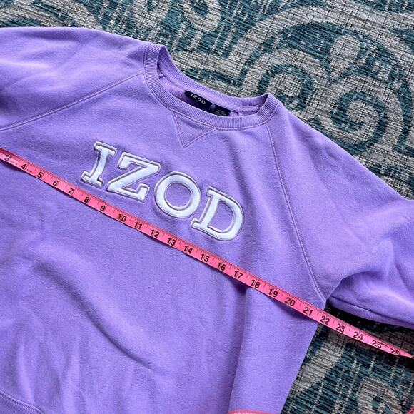 Bundle Izod Golf Classix Embroidered Logo Crewneck Sweatshirt Purple and Blue - Picture 9 of 11